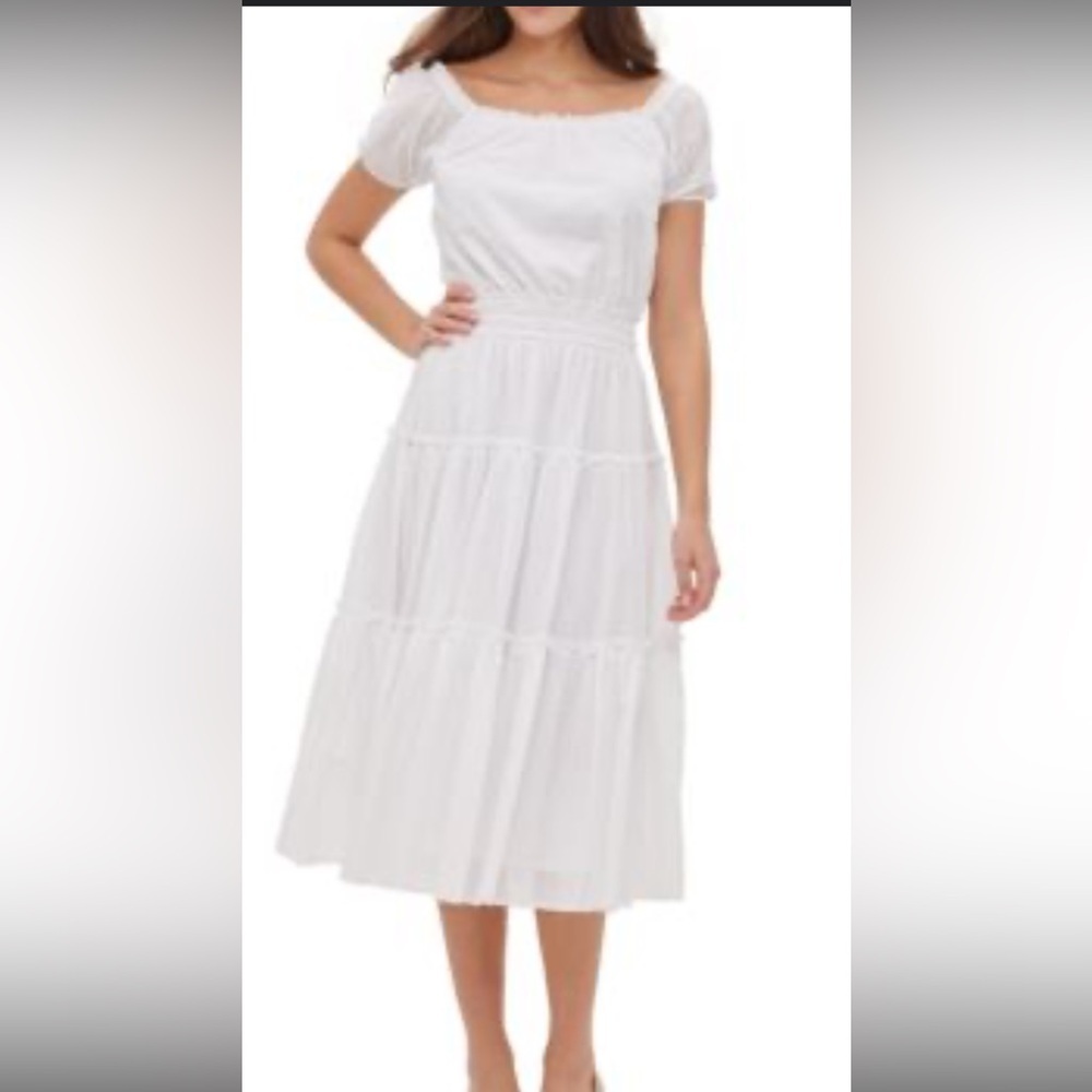 🍄Tommy Hilfiger Sz 8 Cotton Tiered Midi Sun Dress